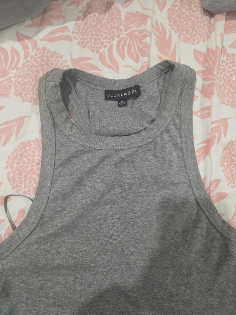 JLUXLABEL Gray Ribbed High-Neck Tank - Picture 2 of 3